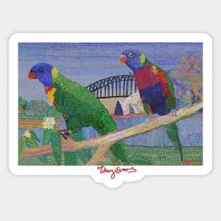 Lorikeets in Sydney Garden Sticker